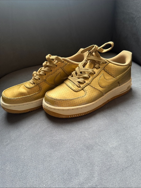 Nike Other - Nike Metallic Gold Air Force 1 Low-Top Sneakers